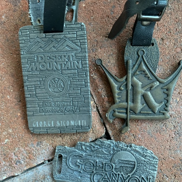 Golf bag tags from golf clubs. 
3 pc - Picture 7 of 7
